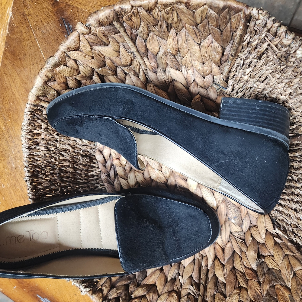Me Too Black Slip-On Loafers with Elevated Sole